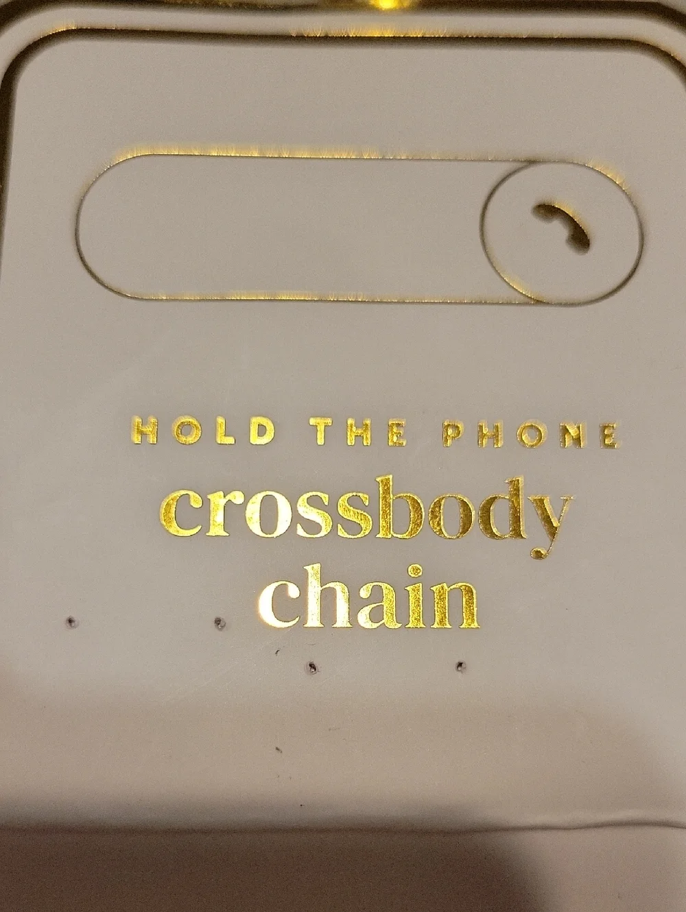 Crossbody chain phone holder - Peach & Light Peach. 27 Inches